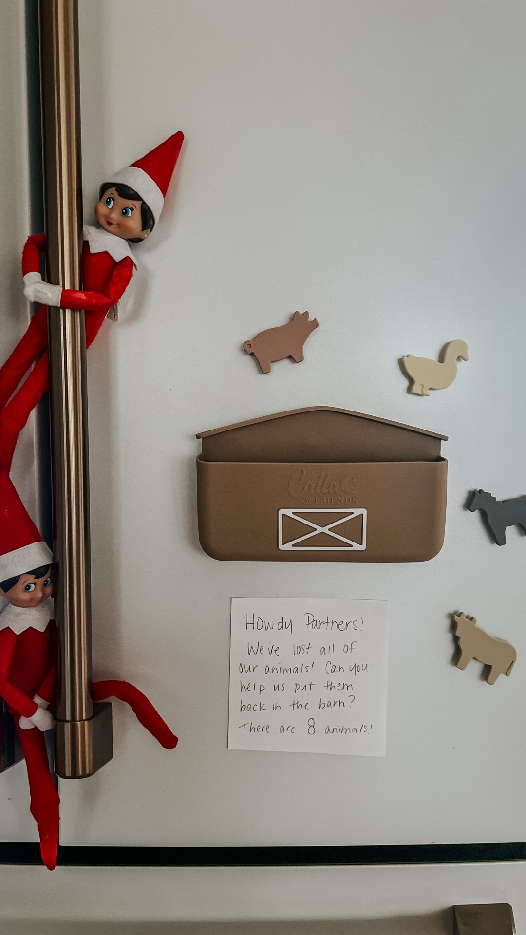 Day 5!

Today the elves brought a special surprise…the Farm Playset from @callaandfriends The only problem is that all of the animals have escaped from the barn, so the kids have to round them up again!!

Isla just woke up and got the biggest kick out of this one! These sets will be available today at Calla! She ships SO FAST that you would definitely have them in time for your elves to bring one to your kiddos! Don’t forget to use code LITTLEKINGS to save!

#momlife #momsofinstagram #elfontheshelfideas #farmtoys #shopsmall #elfontheshelf