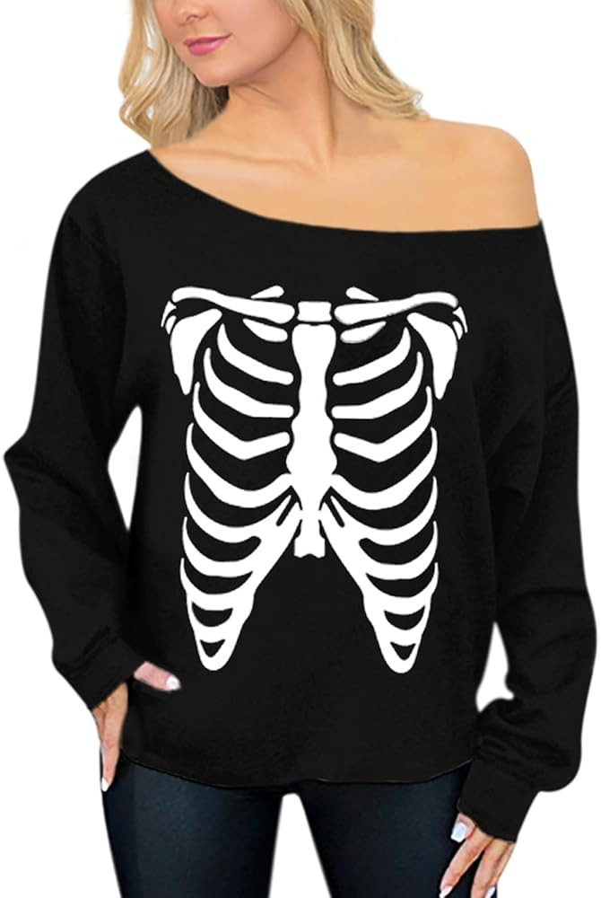 Spadehill Halloween Long Sleeve off Shoulder Sweatshirt for Women | Amazon (US)