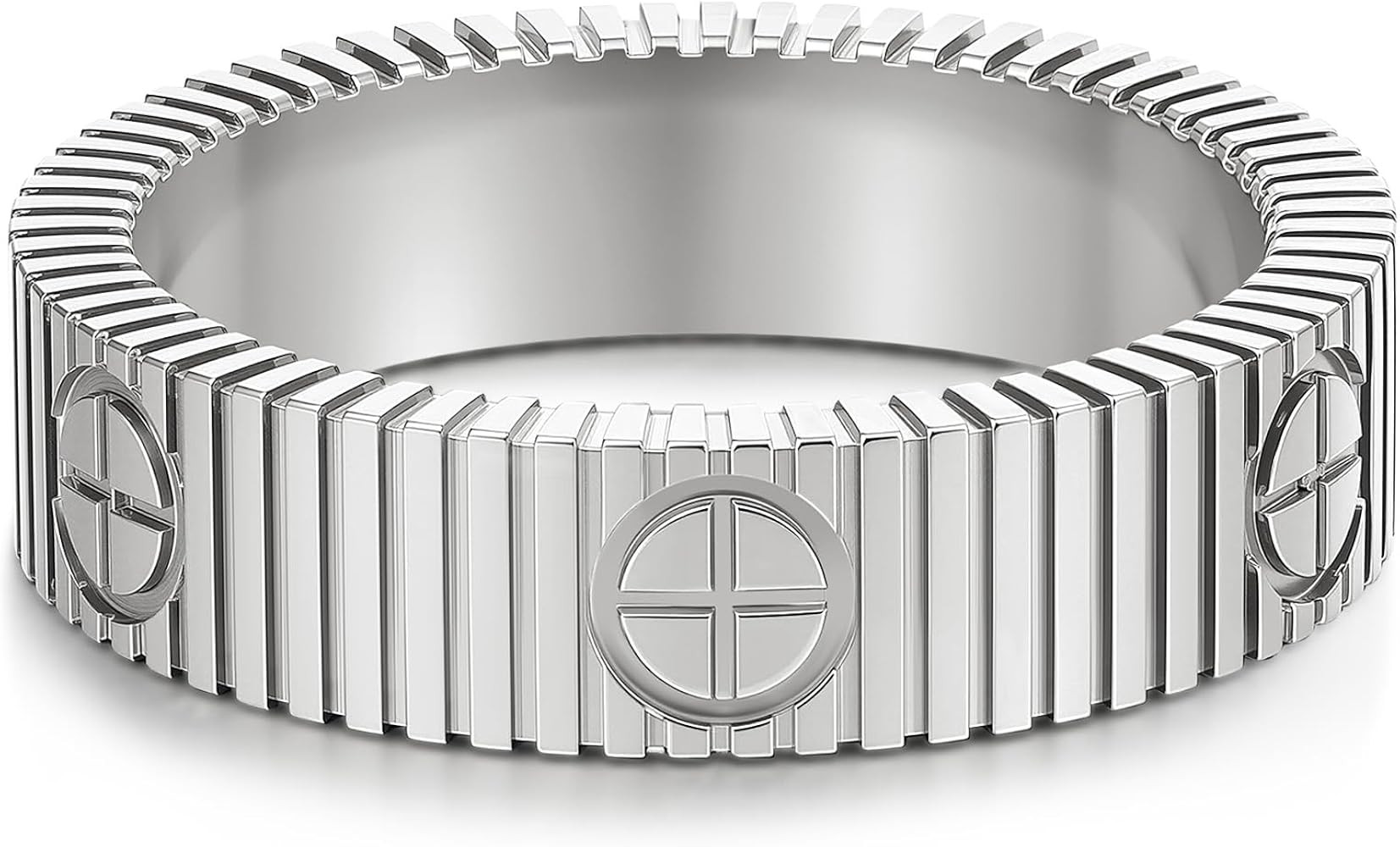 PDWZNBA Mothers Day Gifts for Mom Linear Stripe Textured Ring | 14K Gold-Plated Stainless Steel P... | Amazon (US)