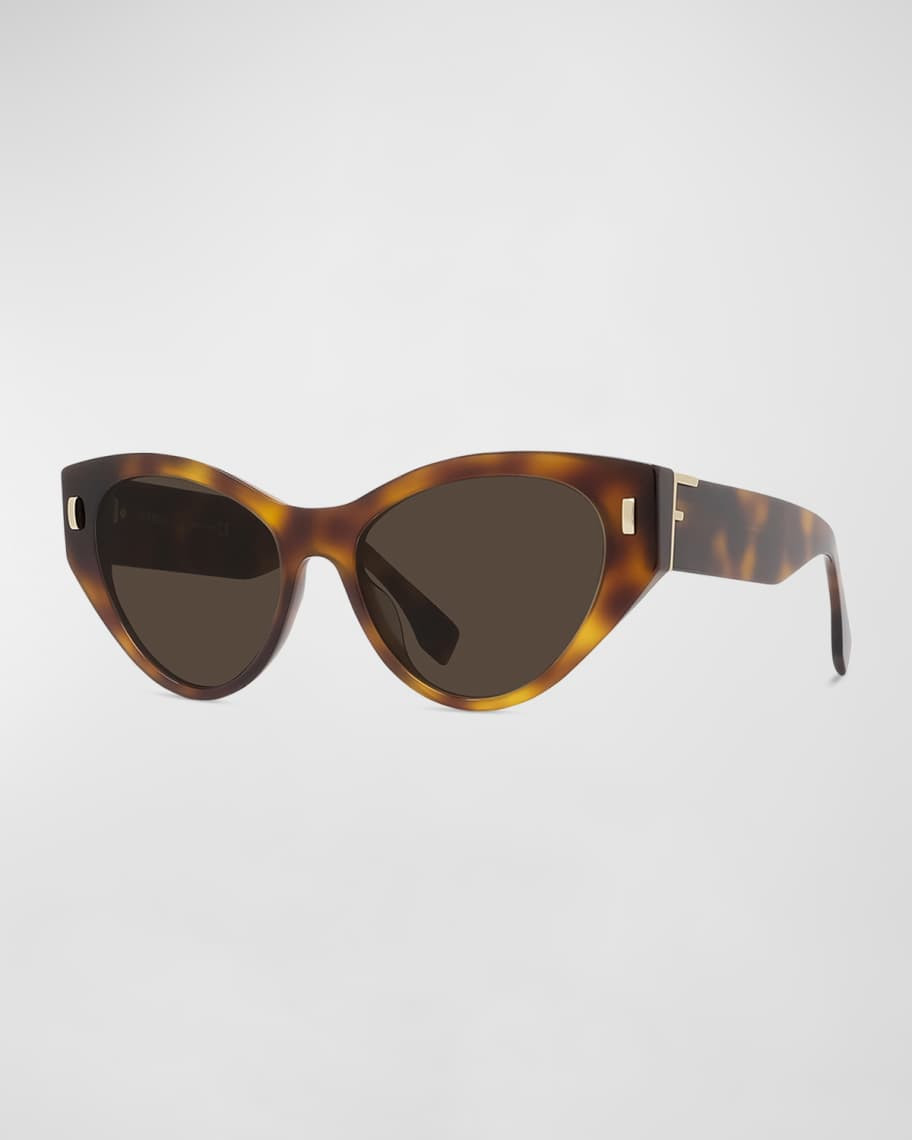 Fendi Tortoiseshell Acetate Cat-Eye Sunglasses | Neiman Marcus