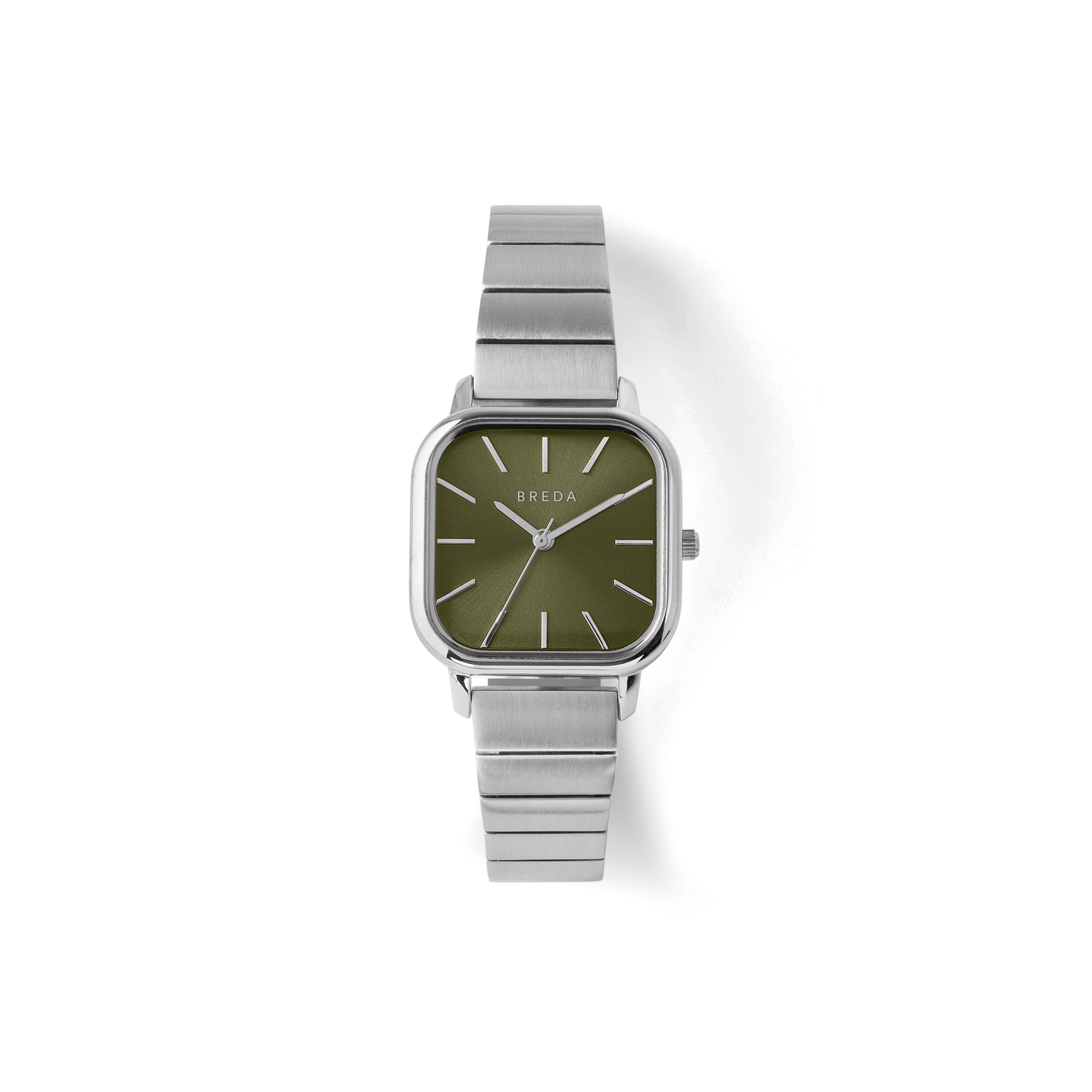 Esther | Square Metal Watch | Silver/Moss | BREDA Watch | Breda