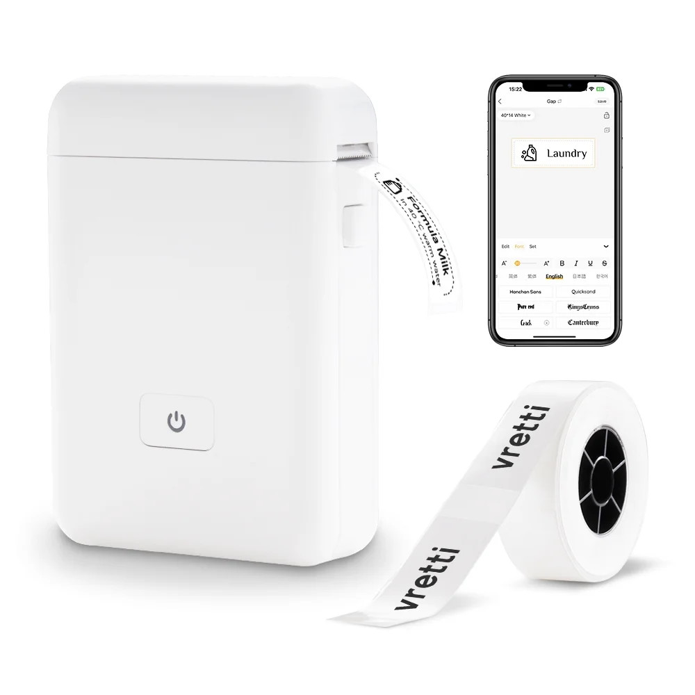 VRETTI HP2 Label Maker Machine with Tape, Portable Bluetooth Label Printer, Small Sticker Printin... | Walmart (US)