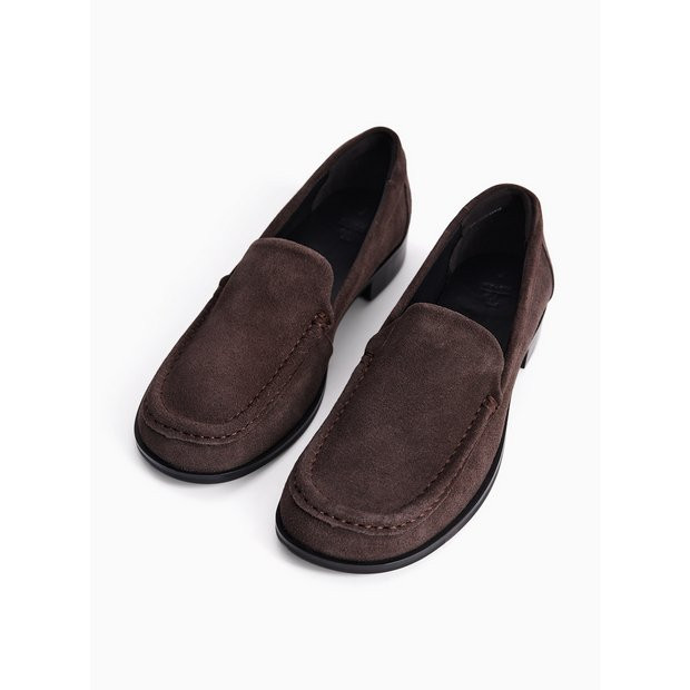 Buy Dark Brown Suede Swung Toe Loafers 8 | Workwear | Tu | Tu Clothing