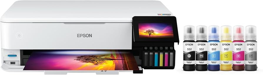 Epson EcoTank Photo ET-8550 Wireless Wide-Format All-in-One Supertank Printer with Scanner, Copie... | Amazon (US)
