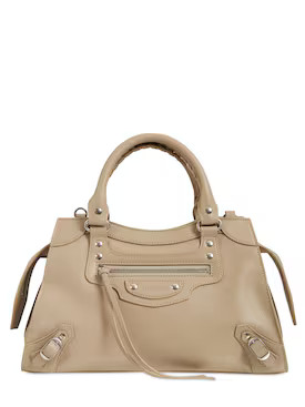 Balenciaga - Neo classic small leather top handle bag - Taupe | Luisaviaroma | Luisaviaroma