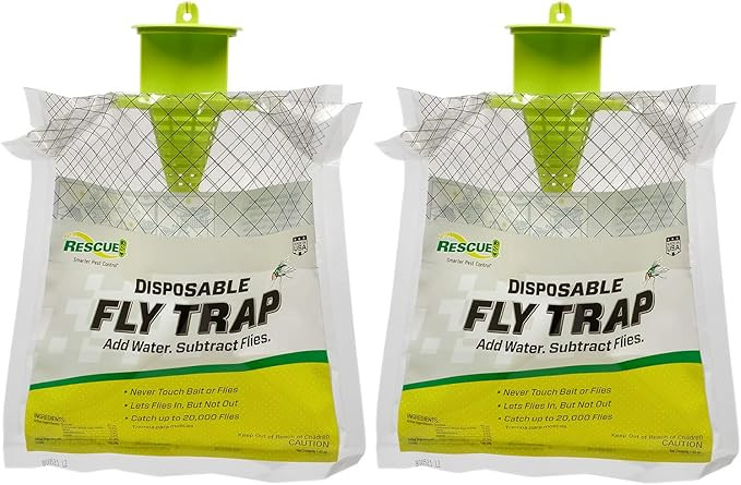 RESCUE! Outdoor Disposable Fly Trap – Hanging Fly Catcher with Attractant Bait, Fly Bag for Pat... | Amazon (US)