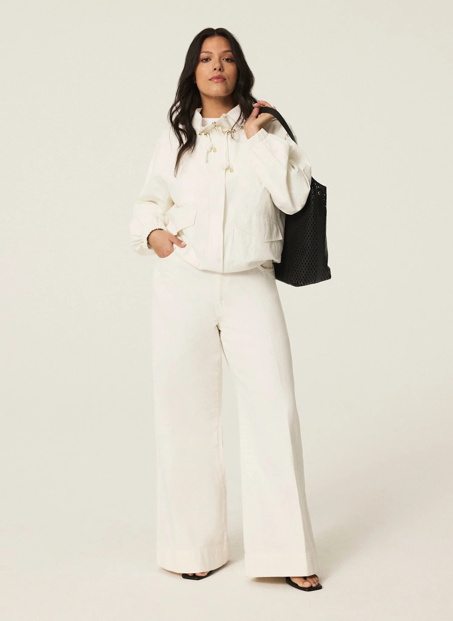 Cream Wide Leg Jeans | Mint Velvet