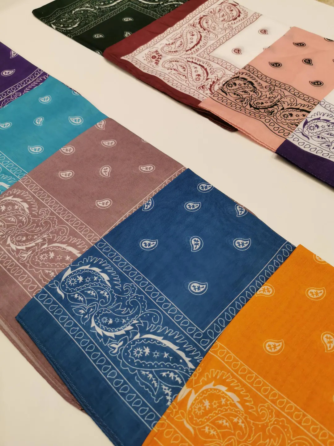 Paisley Cotton Bandana 20x20" – Classic Western Vintage Headscarf, Multi-color Neckerchief for ... | Etsy (US)
