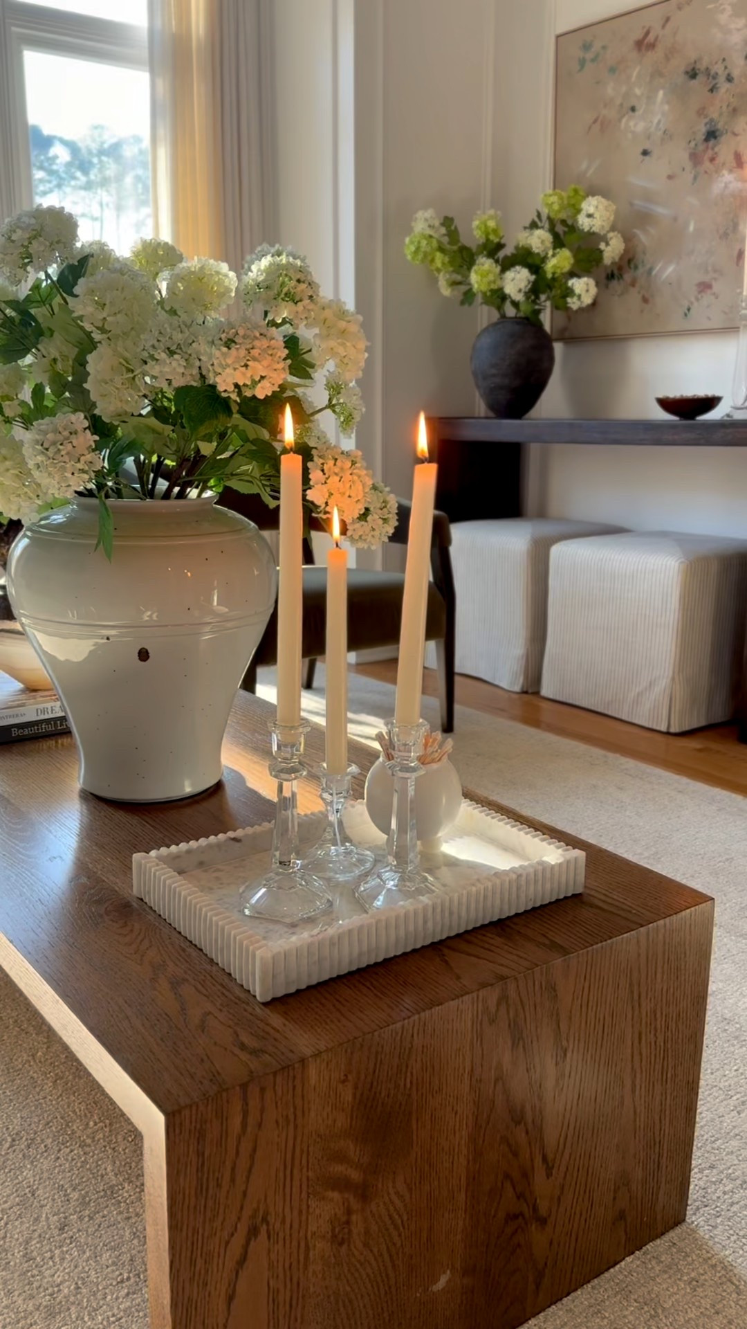 My @urbandi coffee table got a spring refresh!  (#ad) This solid wood table has been the best addition to my sitting room.  I got mine in the Jacobean stain, but you can customize it to fit your needs.  Be sure to check out @urbandi because they also carry mantels, shelves and cutting boards. All handmade to order! 

#urbandi 

#LTKHome