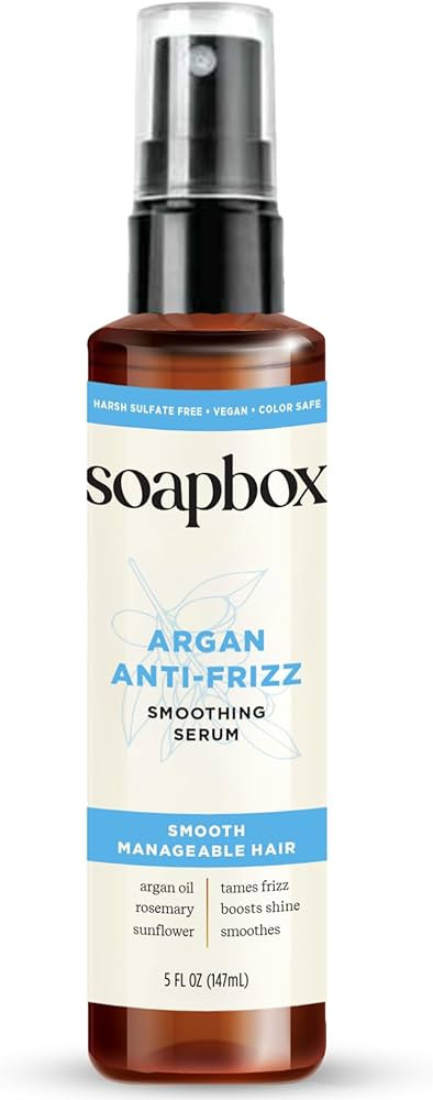 Soapbox Argan Oil Smoothing Serum, Anti-Frizz Serum For All Hair Types with Shea Butter & Vitamin... | Amazon (US)