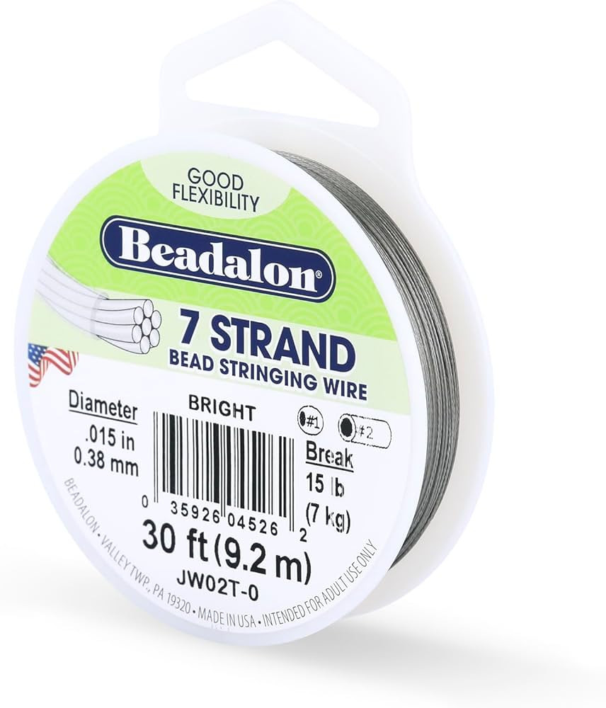 Beadalon 7-Strand Stainless Steel Beading Wire, Flexible & Durable Wire for Jewelry Making, Ideal... | Amazon (US)