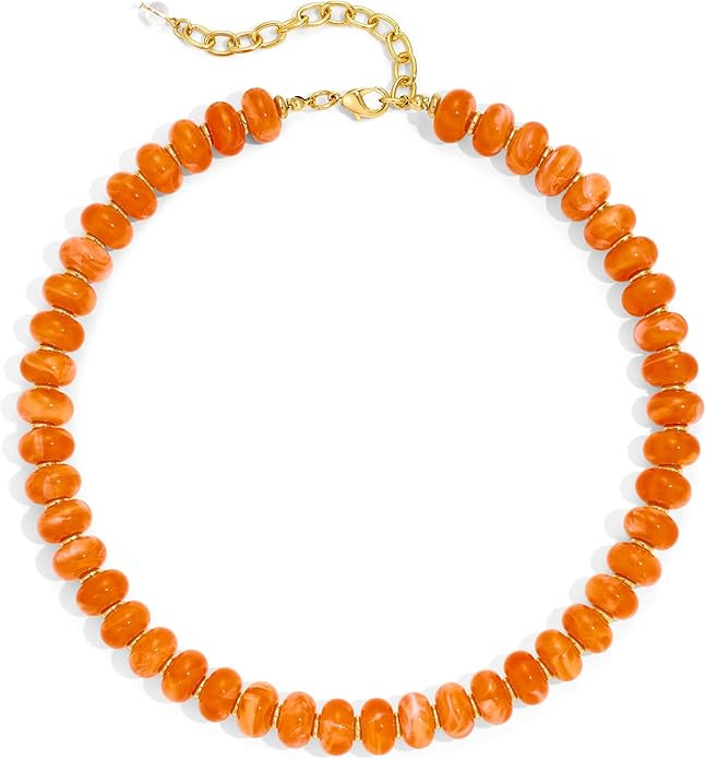Resin Beaded Choker Necklace for Women, Colorful Lightweight Statement Jewelry for Summer Beach V... | Amazon (US)