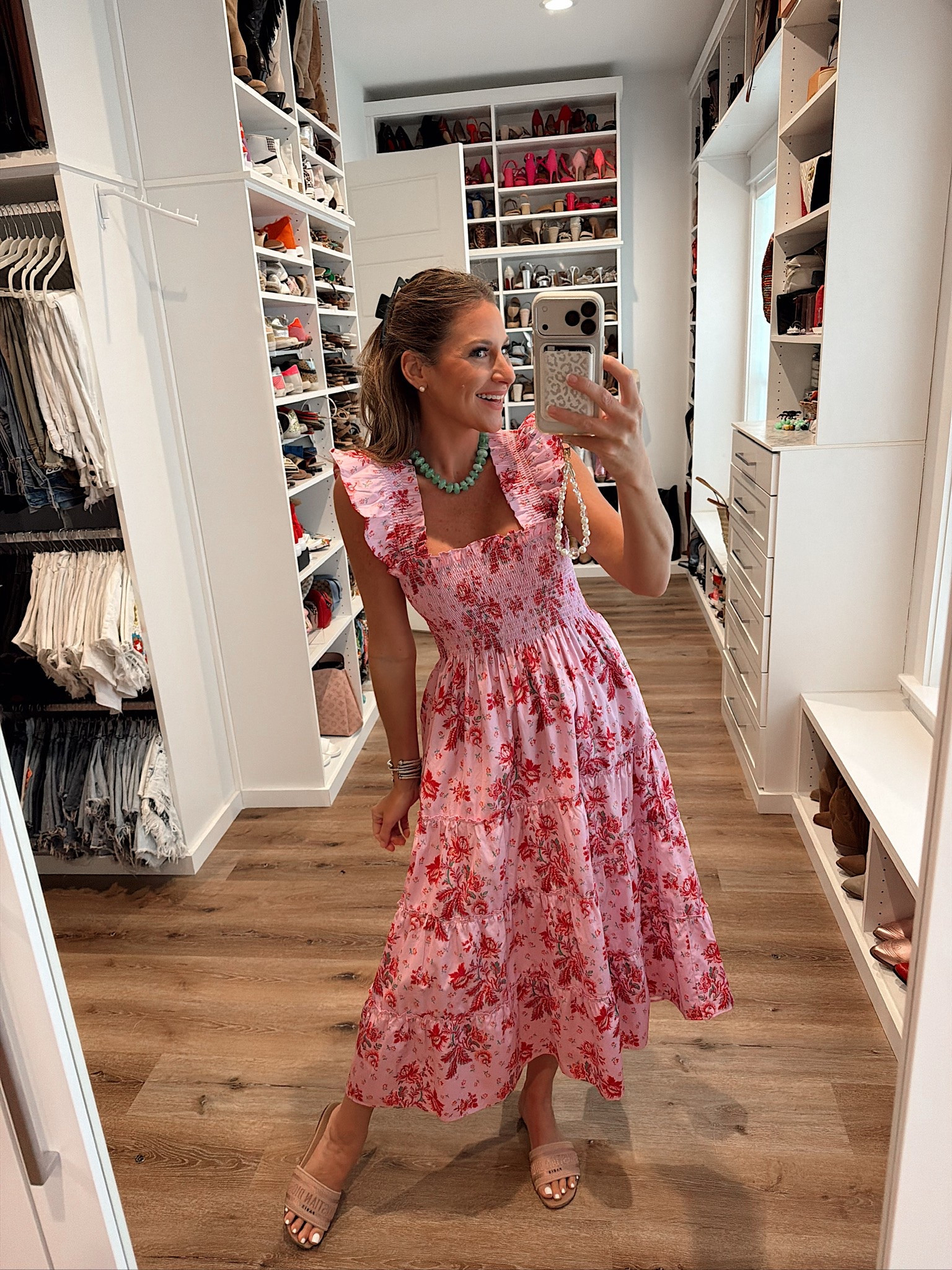 In a small Ellie nap dress, necklace and accessories - fits tts.

#LTKootd #LTKgrwm #LTKSeasonal