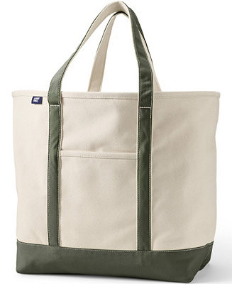 Lands' End Extra Large 5 Pocket Open Top Canvas Tote Bag - Macy's | Macy's