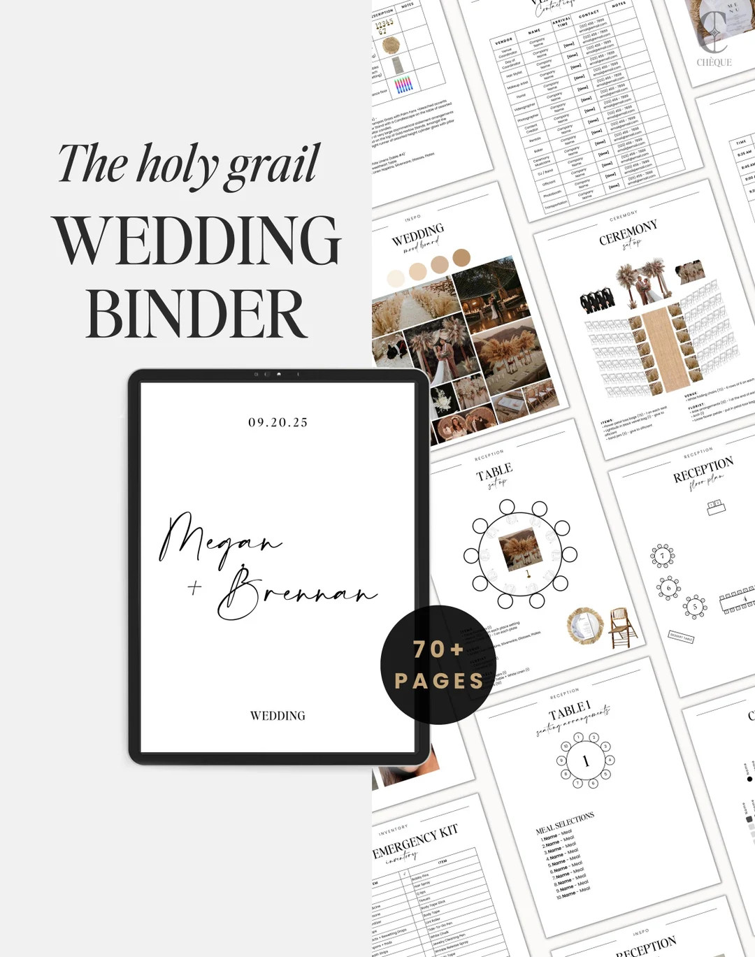 The Holy Grail Wedding Binder 70 Pages, Wedding Itinerary, Timeline, Checklists, Inspo, Editable ... | Etsy (US)