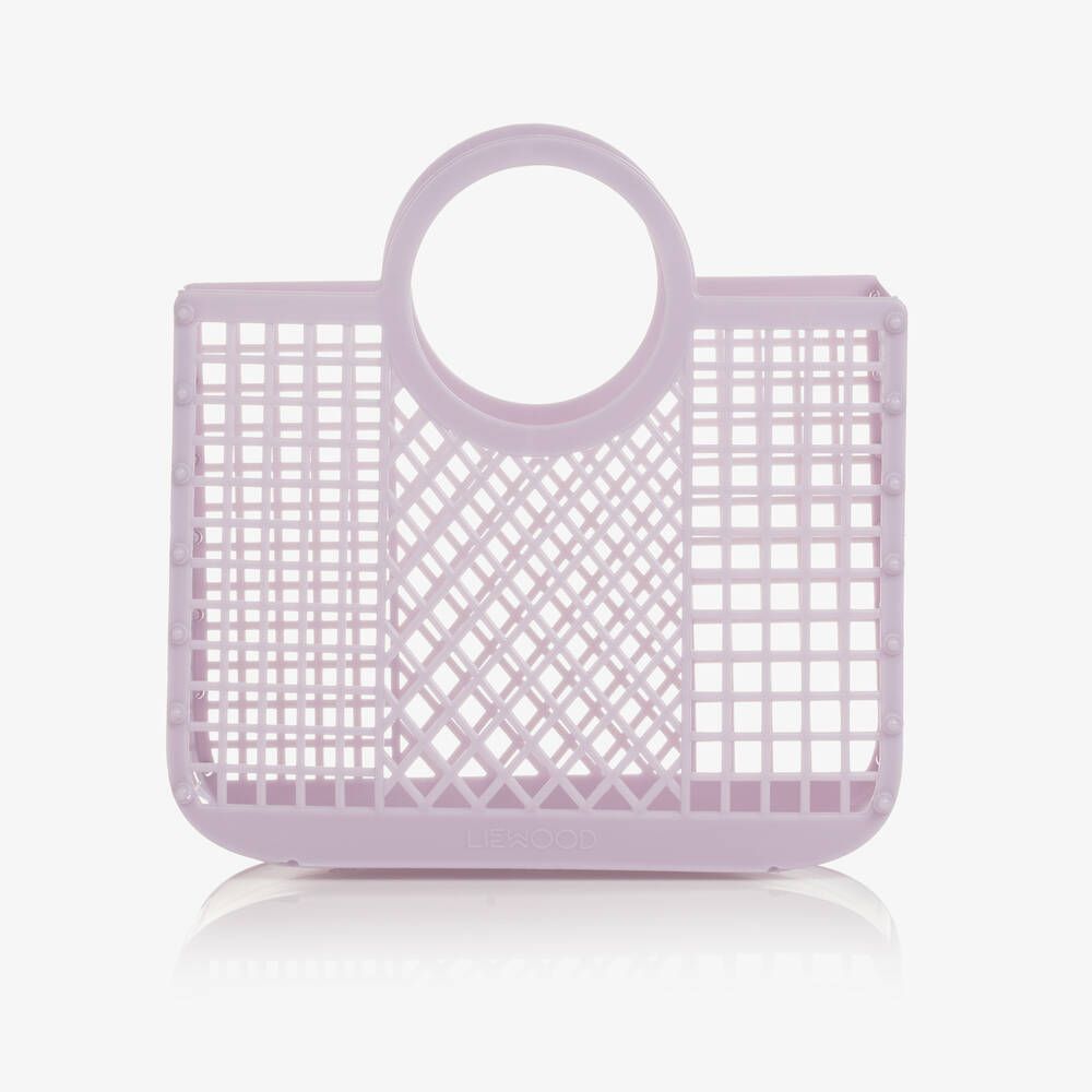 Girls Lilac Purple Basket Bag (23cm) | Childrensalon