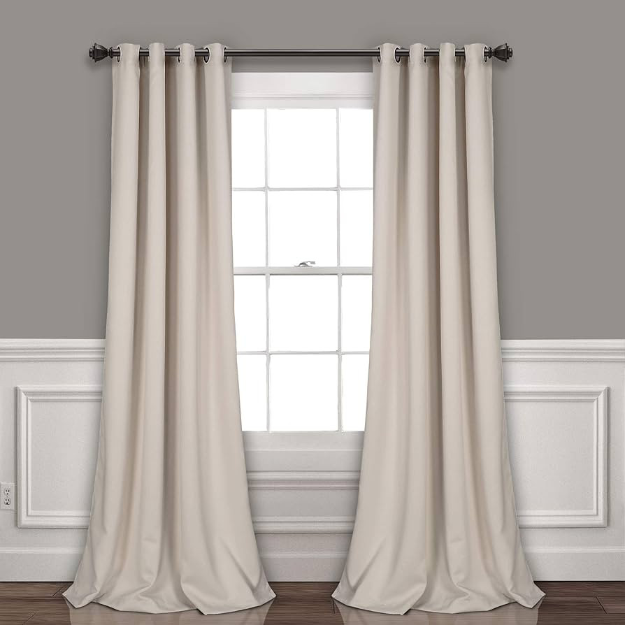 Lush Decor Insulated Grommet Blackout Window Curtain Panels, Pair, 52" W x 108" L, Wheat - Classi... | Amazon (US)