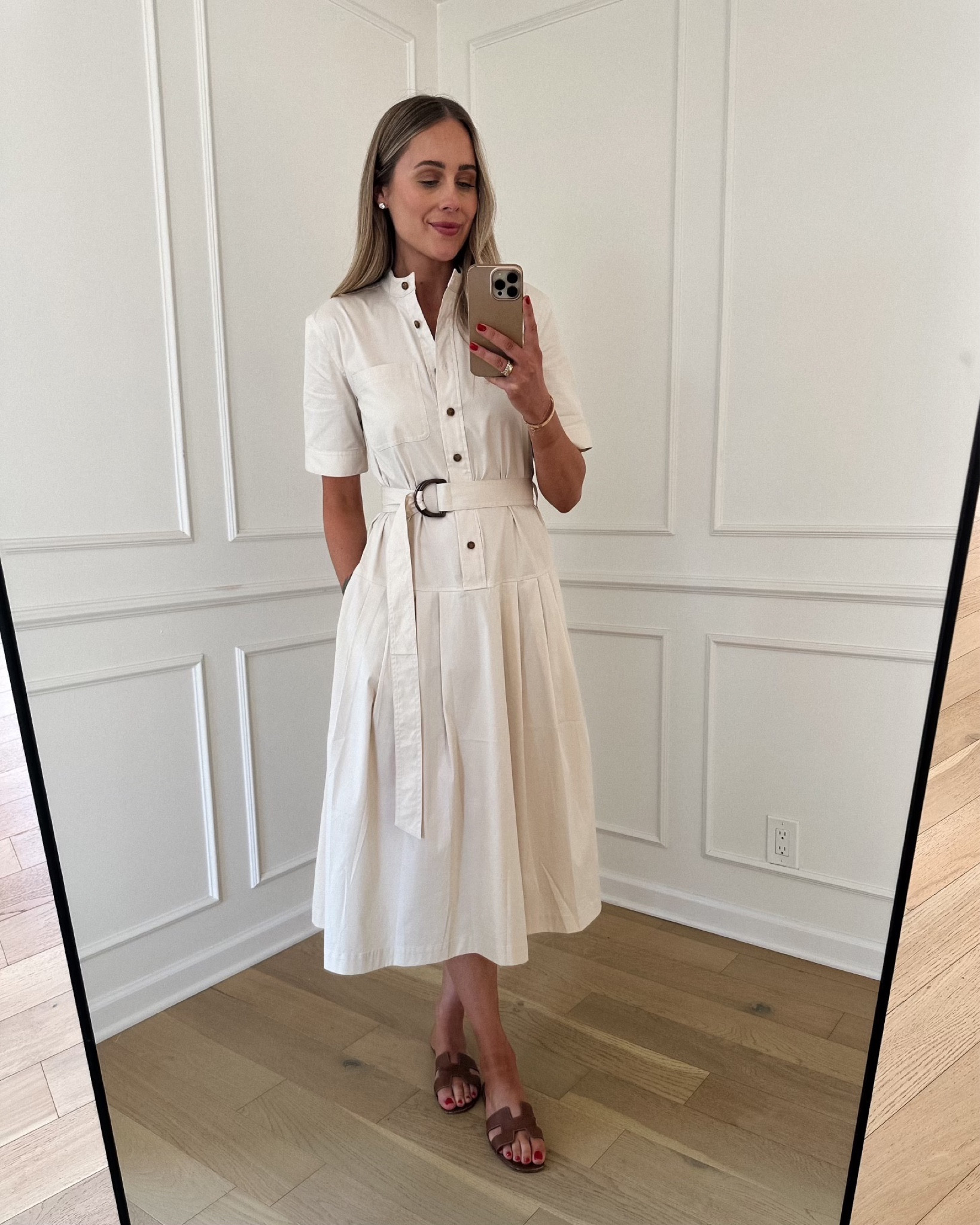 Short sleeve short dress (size 4) true to size
Hermes sandals
Spring outfits, spring dresses, sandals 

#LTKover40 #LTKstyletip