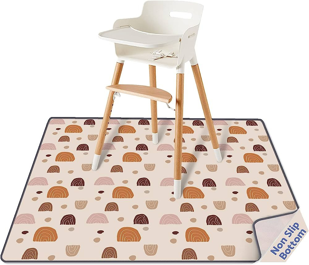Baby Splat Mat for Under High Chair, 51 x 51 Inch Boho Splash Mat, Waterproof and Washable Spill ... | Amazon (US)