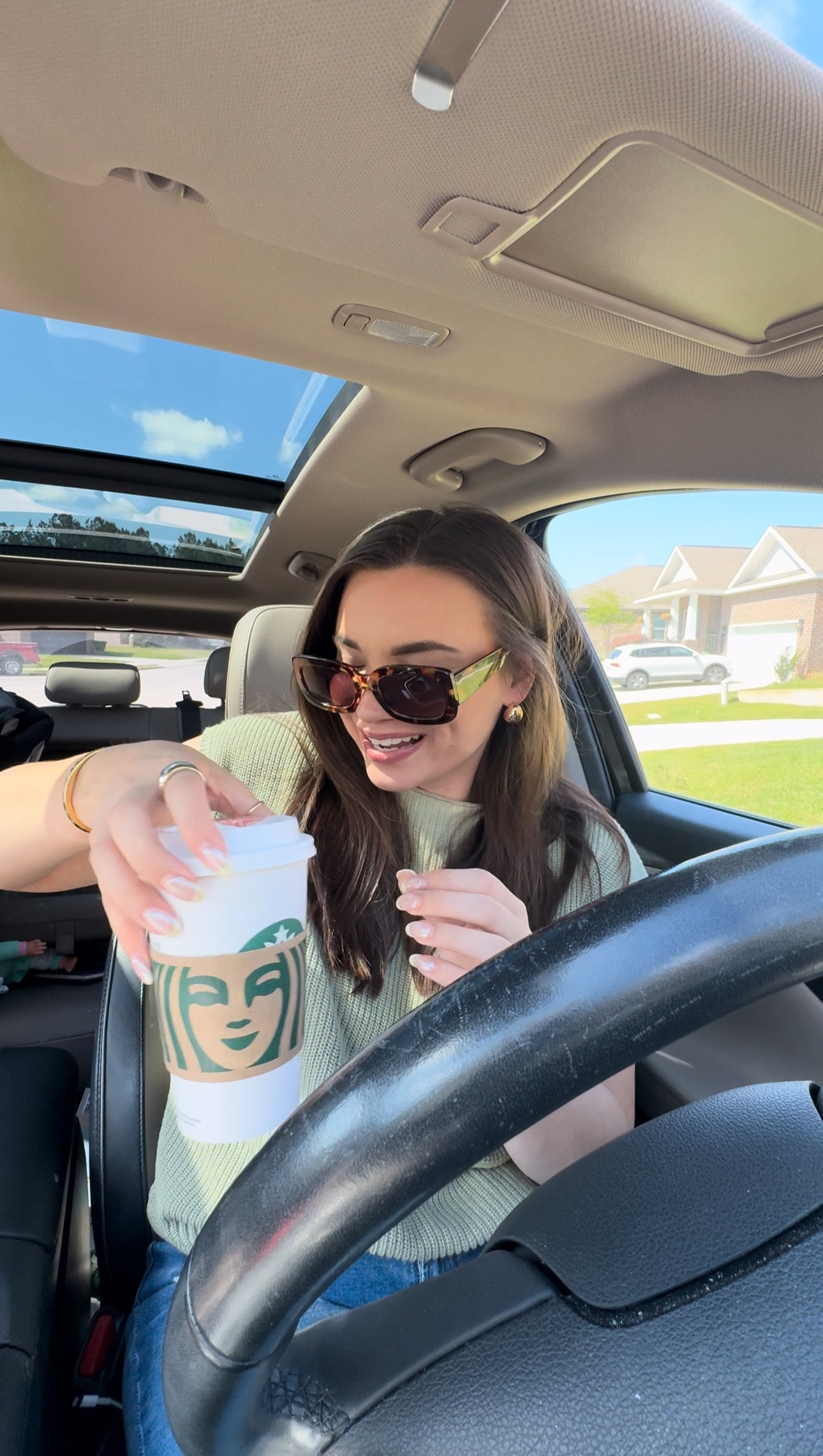 Run errands with me! I am wearing my favorite green top from Amazon that comes as a matching set with some of my favorite denim jeans that I fell in love with while postpartum! 

#LTKSaleAlert #LTKFindsUnder50 #LTKFindsUnder100