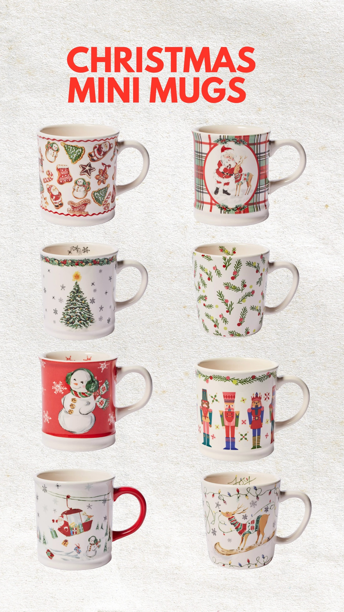 The cutest mini Christmas mugs for your kids! 6oz size and a bigger option too. Perfect for hot cocoa nights ✨ they feel so nostalgic! 

Would make sure a cute gift for a family too. Two big mugs for parents, little ones for the kiddos! 

#LTKfamily #LTKHoliday #LTKSeasonal