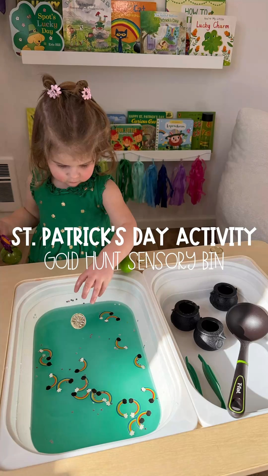 St. Patrick’s Day Gold Hunt Sensory Bin 🍀🌈

Such a fun and easy toddler activity! I made cloudy “mystery” water with food coloring + cornstarch, added gold coins and rainbow glitter, and set out pots, droppers, tweezers, and a ladle for scooping and collecting.

Perfect for fine motor skills, sensory play, and themed holiday fun.

Shop our sensory bin, gold coins, tools, and toddler activity favorites here 💚

#LTKkids #LTKfamily #toddleractivities #stpatricksday #sensorybin #sensoryplayideas #finemotorplay

#LTKdayinmylife #LTKmomlife #LTKKids