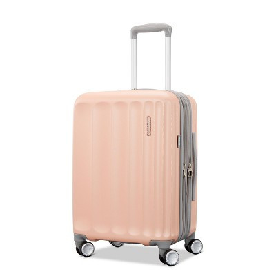 American Tourister Multiply Double Expansion Hardside Carry On Spinner Suitcase - Mellow Peach: ABS Shell, Spinner Wheels | Target