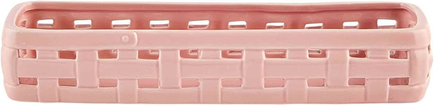 Mud Pie Woven Cracker Dish, Pink, 2" x 12" | Amazon (US)