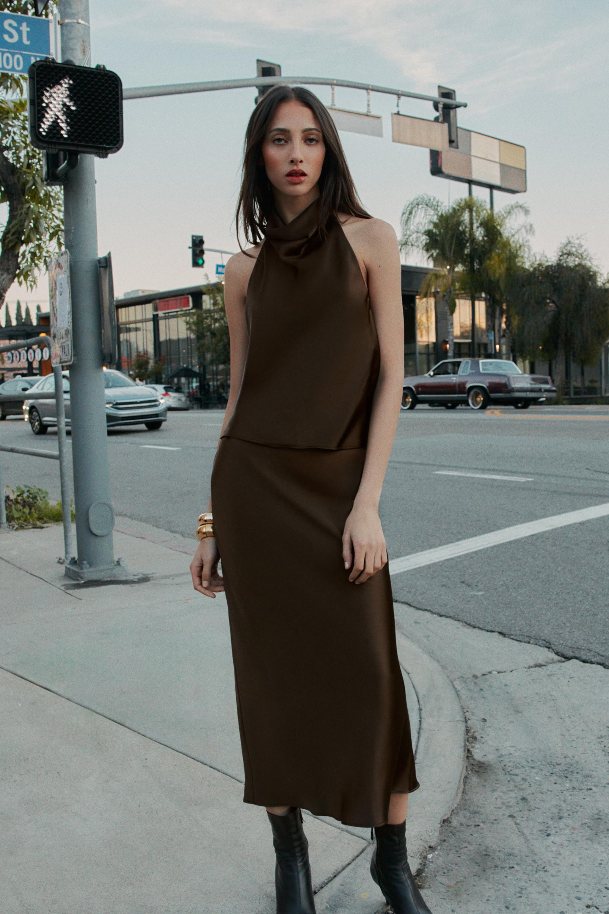 SATIN HALTER TOP | Zara UK