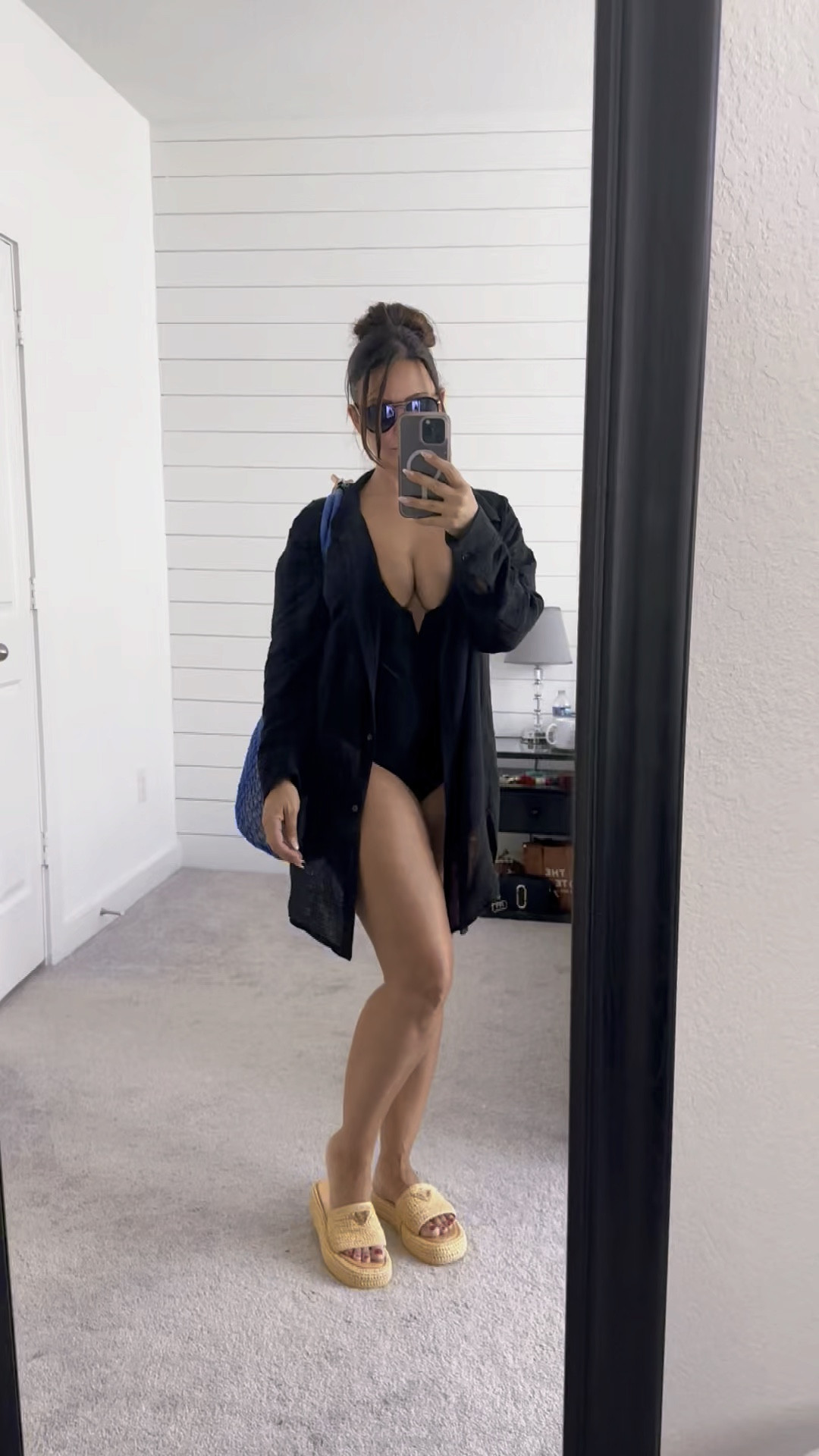 I love this one piece swimsuit for a day at the pool playing with my kids. The Deep V neck and adjustable crisscross straps are flattering on this mom bod. I paired this one with my Prada slides and a linen button down cover up from Target they’re all linked below. Linked below is another more reasonable raffia sandals

#LTKOver40 #LTKSwim #LTKFindsUnder50