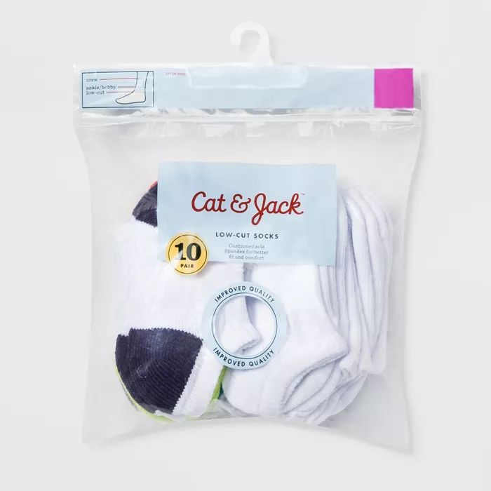 Baby 10pk Low-Cut Socks - Cat & Jack™ White | Target
