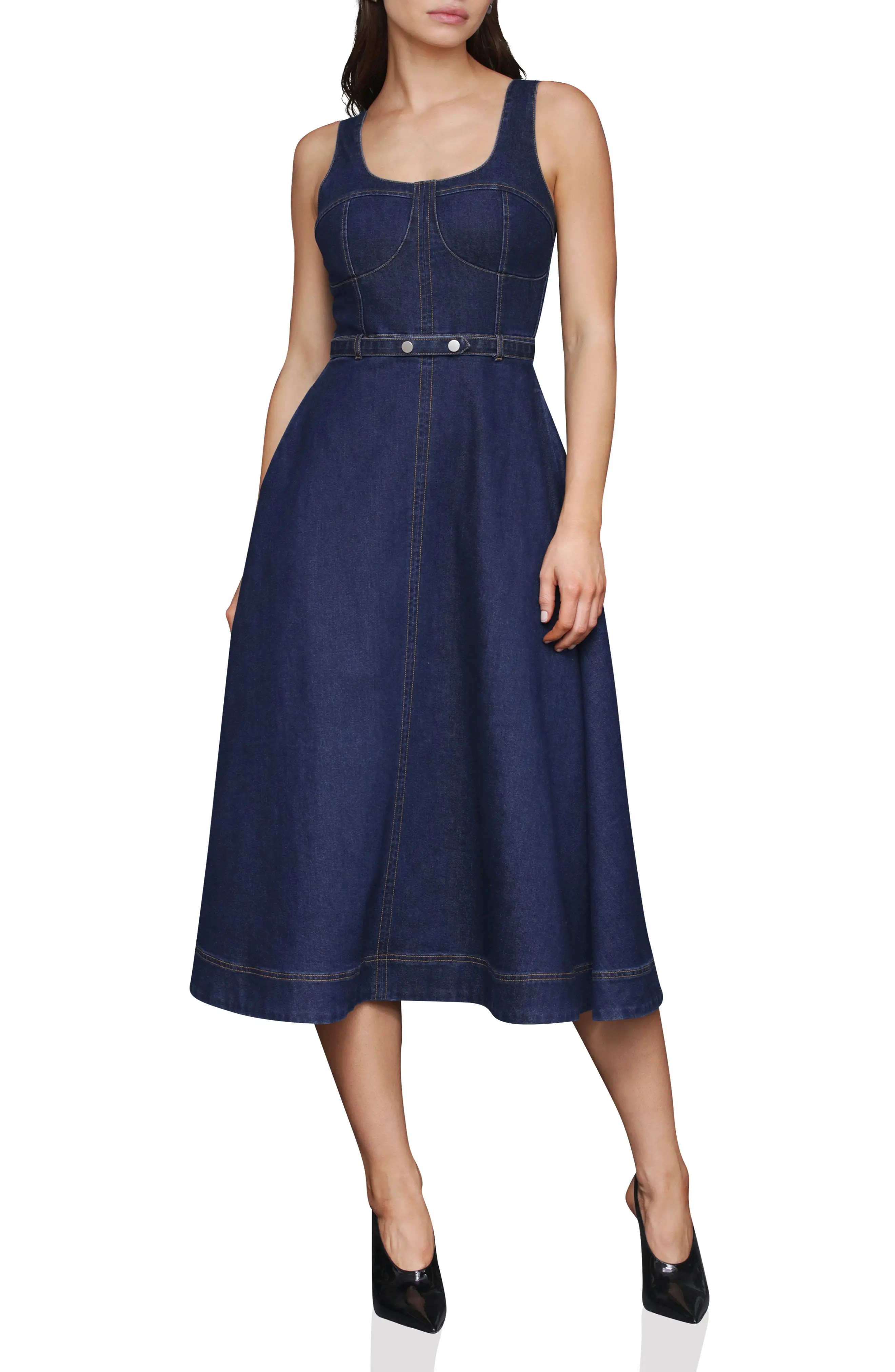Avec Les Filles Belted Bustier Denim Dress (Women) | Nordstromrack | Nordstrom Rack