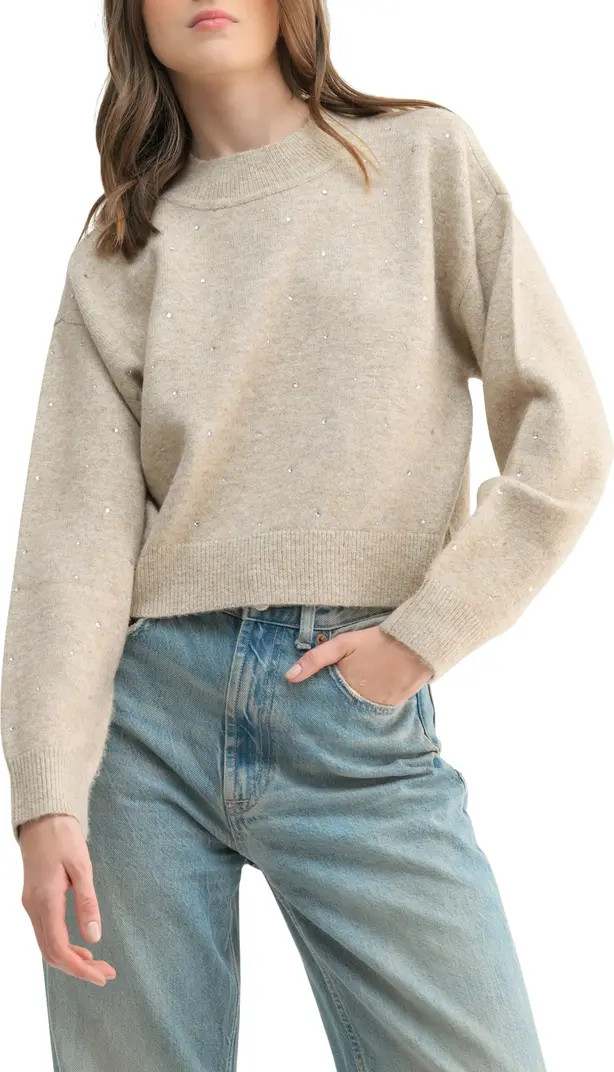 Lush Rhinestone Embellished Crop Sweater | Nordstromrack | Nordstrom Rack
