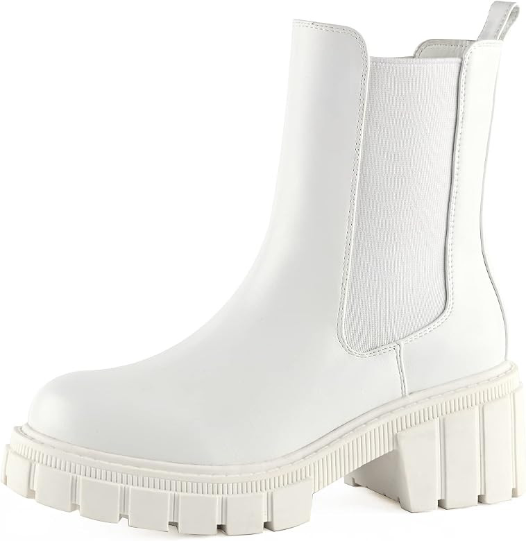 READYSALTED Women's Cleated Chunky Lug Sole Platform Chelsea Boots (KANDY) | Amazon (US)