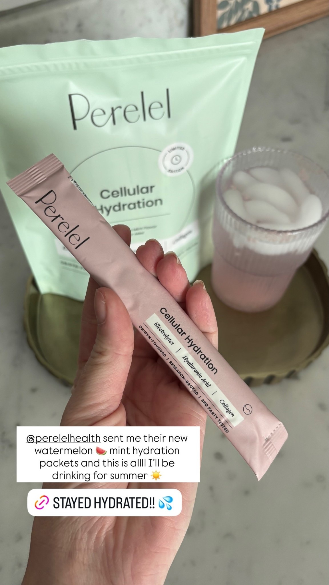 @perelelhealth  sent me their new watermelon 🍉 mint hydration packets and this is allll I’ll be drinking for summer ☀️ Watermelon Mint Cellular Hydration Powder

#LTKfoodie #LTKvlog #LTKselfcare