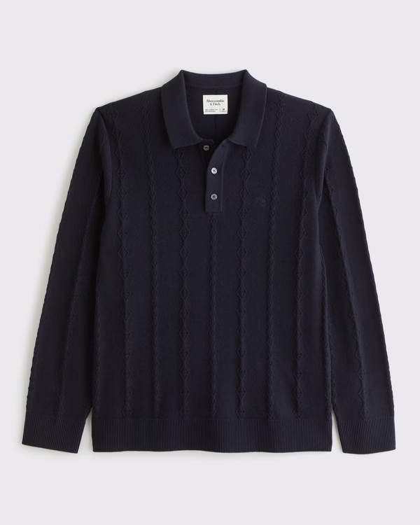 Icon Long-Sleeve 3-Button Sweater Polo | Abercrombie & Fitch (UK)
