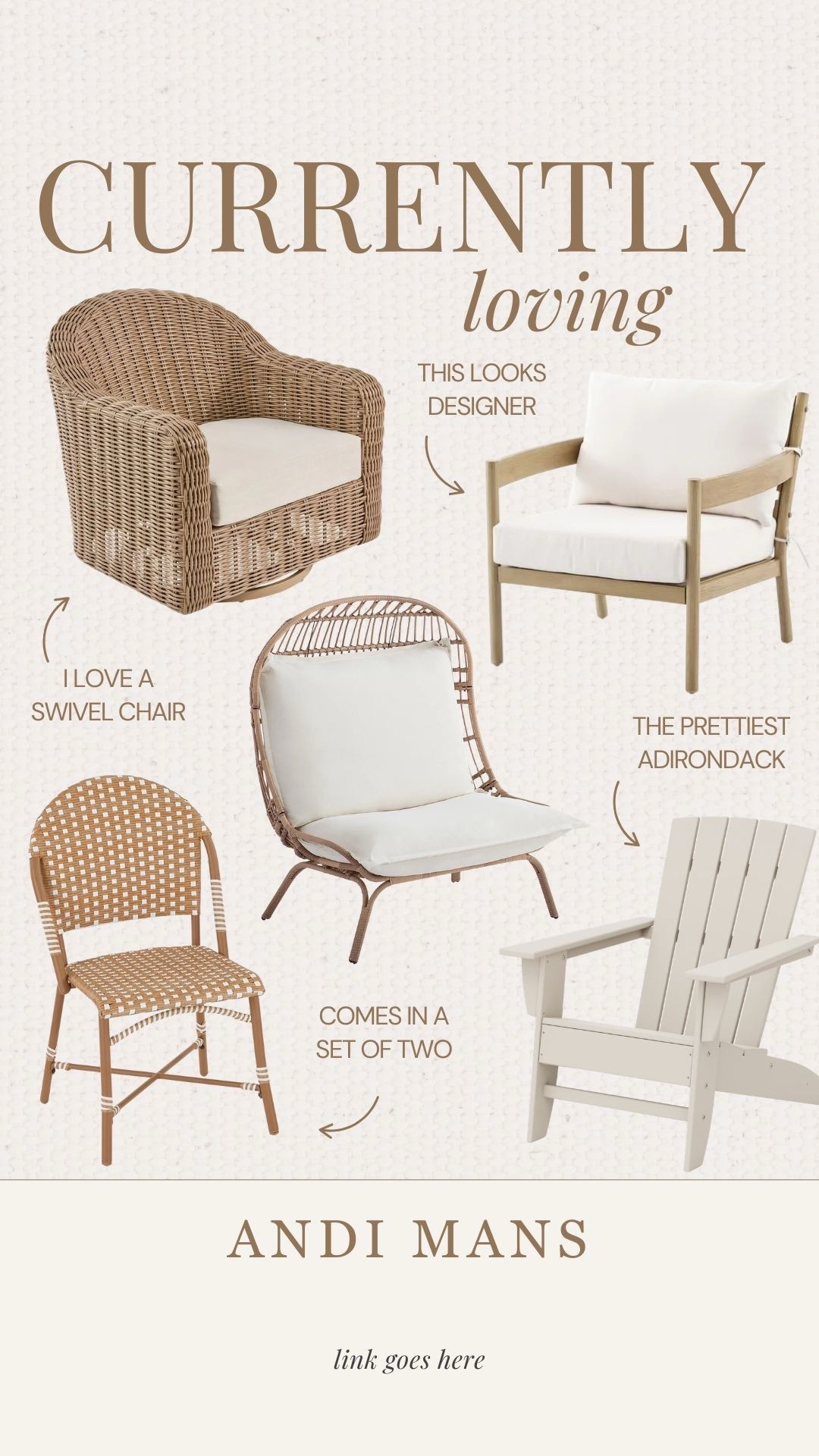 These Walmart outdoor chairs are so good! Great options for dining, lounging, and everything in between. 

 



#LTKootd #LTKgrwm #LTKSeasonal