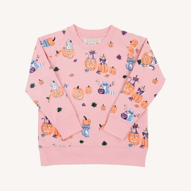 Cassidy Comfy Crewneck - Candy & Critters (Sandpearl Pink) | The Beaufort Bonnet Company