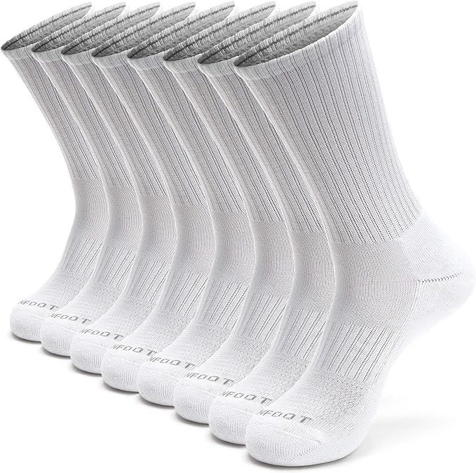 MONFOOT Women's and Men's 4-8 Pack Athletic Cushioned Crew Socks | Amazon (US)