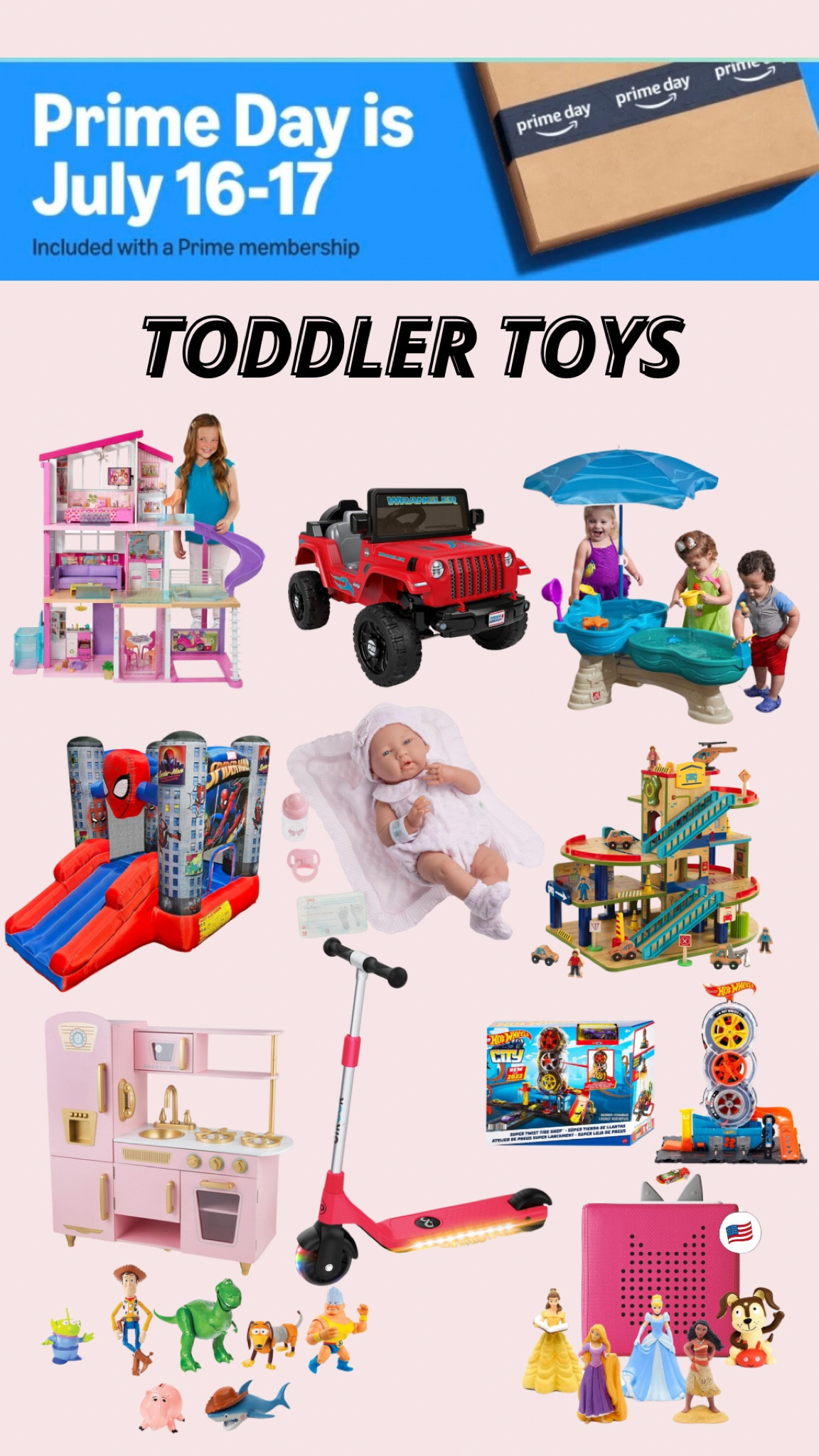 Top toddler toys from Amazon Prime Day!

amazon must haves, amazon finds, amazon sale, prime day deals, amazon prime day, Barbie dream house, power wheels jeep wrangler , kids water table, toddler toys, girl toddler toys, boy toddler toys, baby doll, spider-man inflatable slide, scooter, hot wheels, pink play kitchen, toy story action figures, toniebox

#LTKKids #LTKFamily #LTKSaleAlert