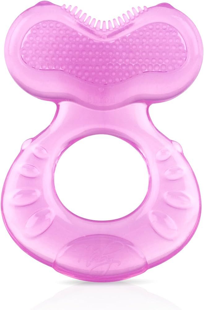 Nuby Silicone Teethe-eez Teether with Bristles, Includes Hygienic Case, Pink | Amazon (US)