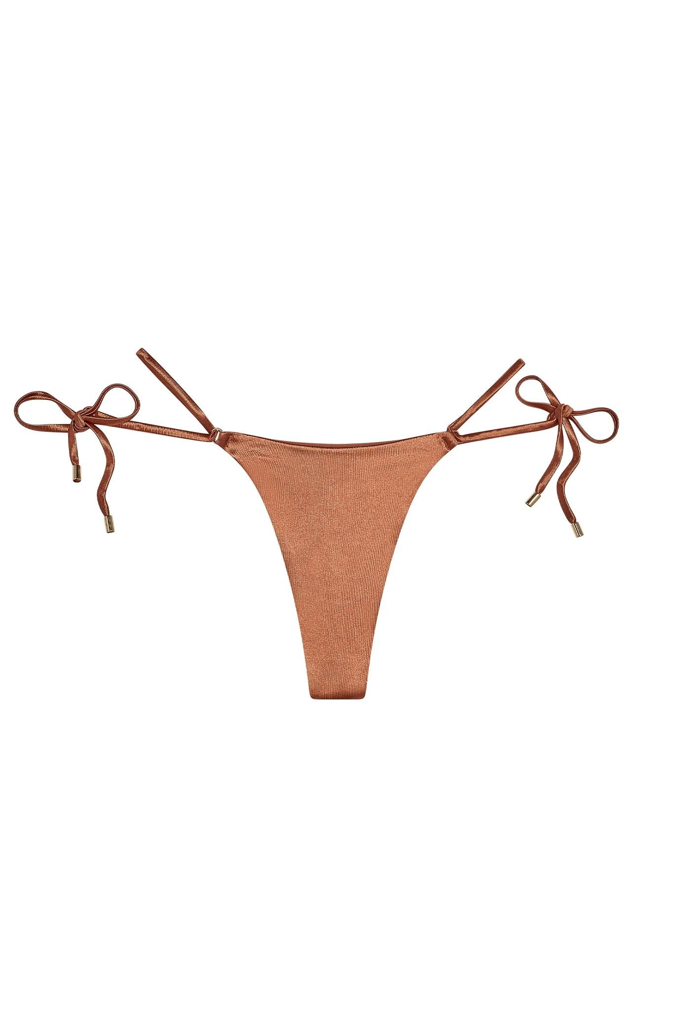 Hanalei Bottom - Bronze Shiny Jersey | Monday Swimwear
