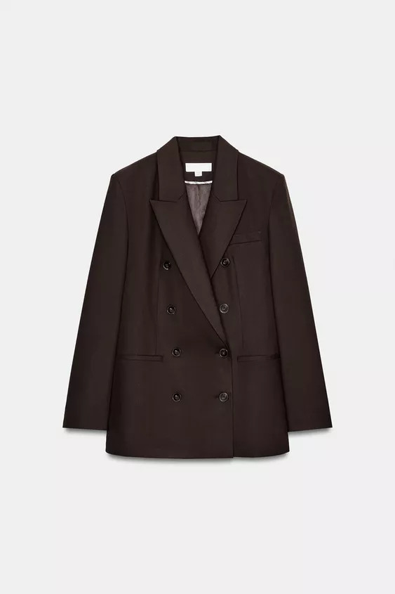 DOUBLE-BREASTED BLAZER WITH SHOULDER PADS | Zara UK