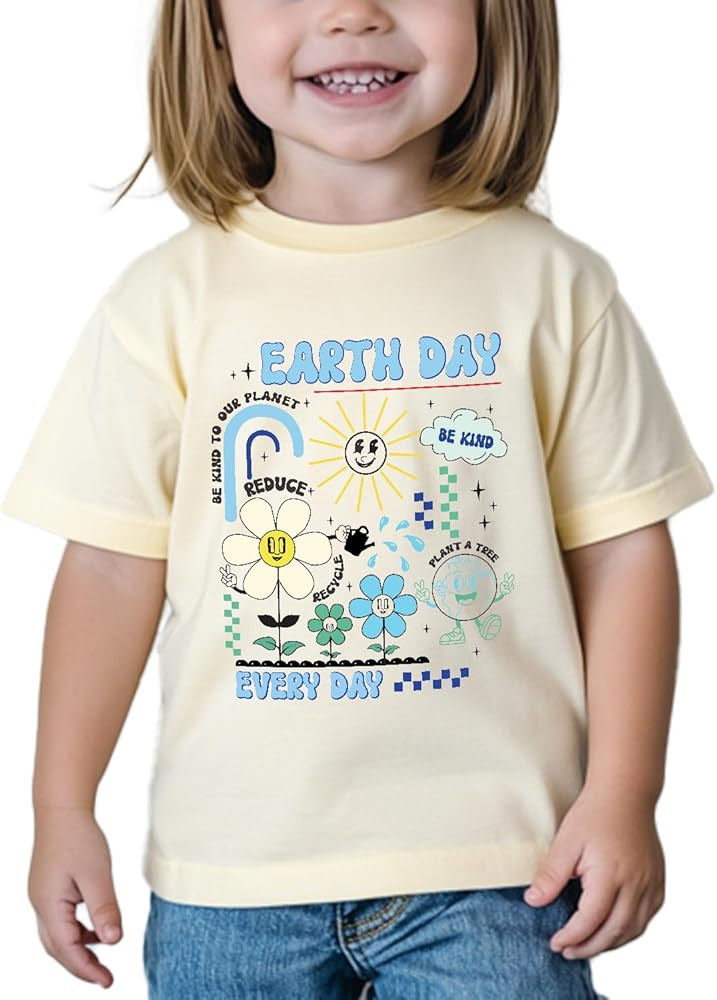 Boys Earth Shirt for Toddler Girls Kids Earth T-Shirts Tops Graphic Tee Short Sleeve 2-8Y | Amazon (US)