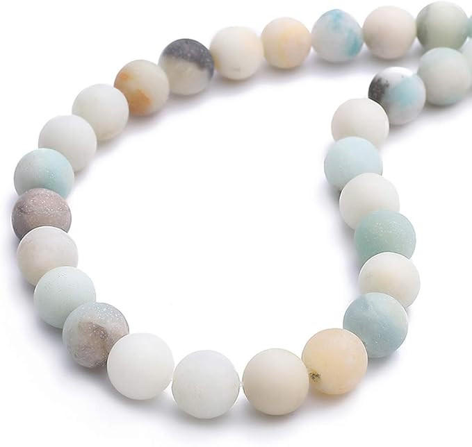 Natural Matte Amazonite Jade Stone Round Loose Semi Gemstone Beads for Jewelry Making 10MM 38PCS | Amazon (US)