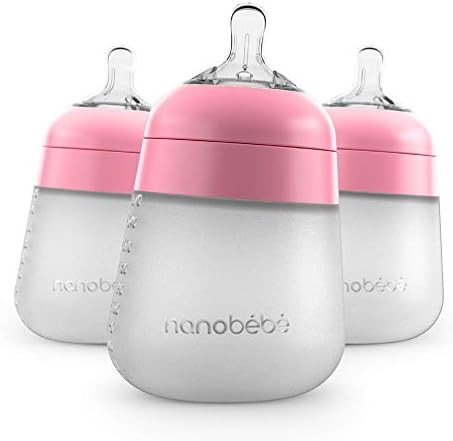 Nanobébé Flexy Silicone Baby Bottle, Anti-Colic, Natural Feel, Non-Collapsing Nipple, Non-Tip S... | Amazon (US)