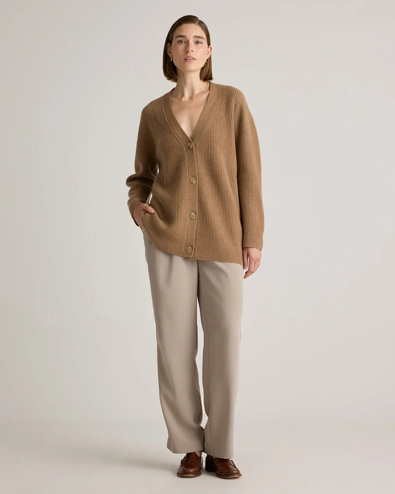 Mongolian Cashmere Oversized Boyfriend Cardigan Sweater | Quince