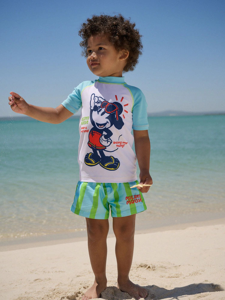 Mickey Rash Vest and Swim Shorts Set (3mths-7yrs) | Next US
