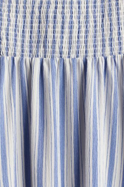Tie-shoulder-strap Smocked Dress - Cream/striped - Ladies | H&M US | H&M (US + CA)