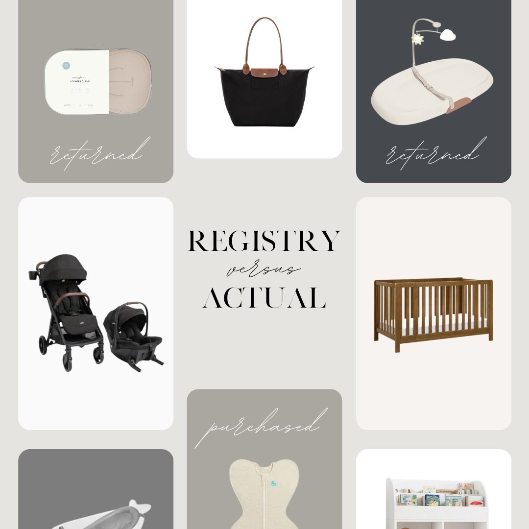 Registry vs Actual: everything we initially put in our registry or wanted/purchased & what we are actually chose or bought instead! 

#LTKBump #LTKmomlife #LTKBaby